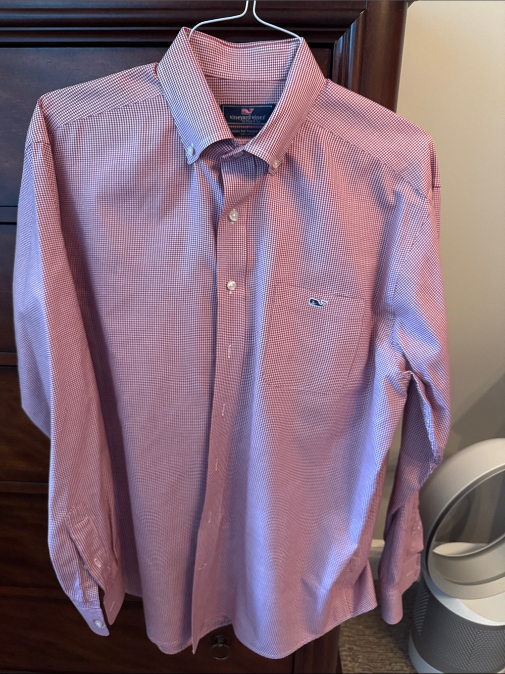Vineyard Vines Men's Button-Down Shirt - Light Red Check
